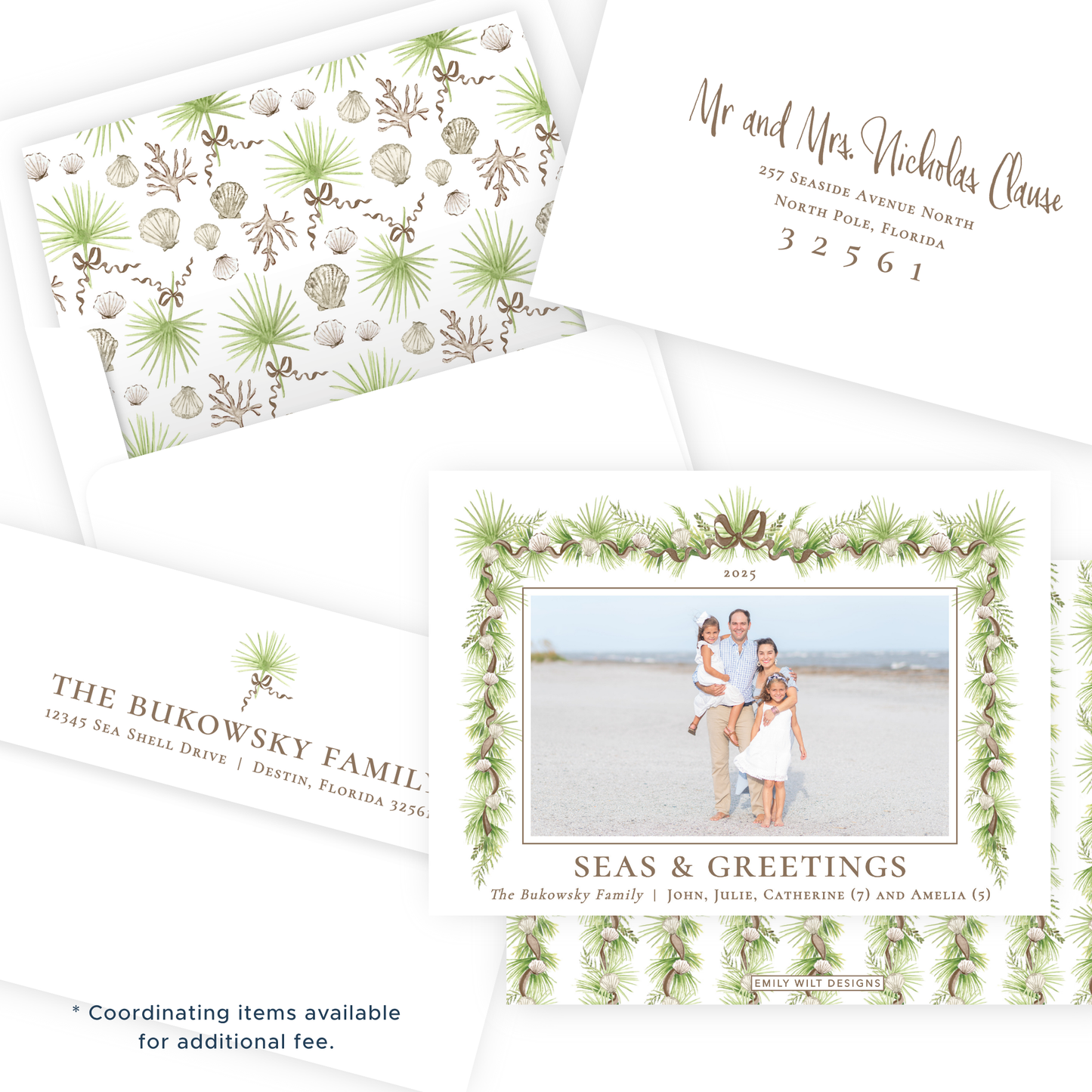 Christmas Photo Card - Holiday in the Sun, Brown - Landscape