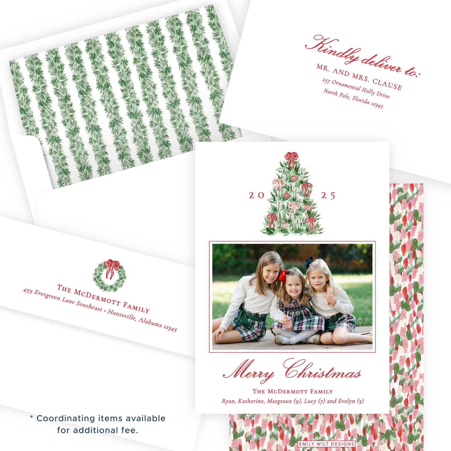 Christmas Photo Card - Tied with a Bow Tree