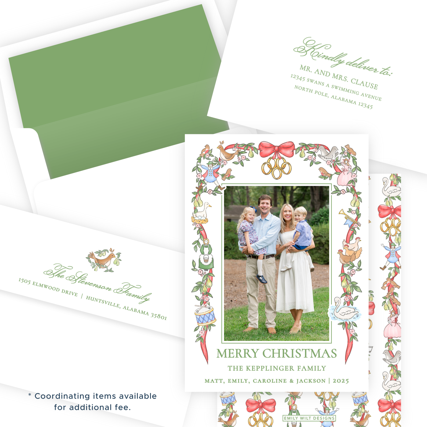 Christmas New Address Enclosure Cards - Twelve Days of Christmas
