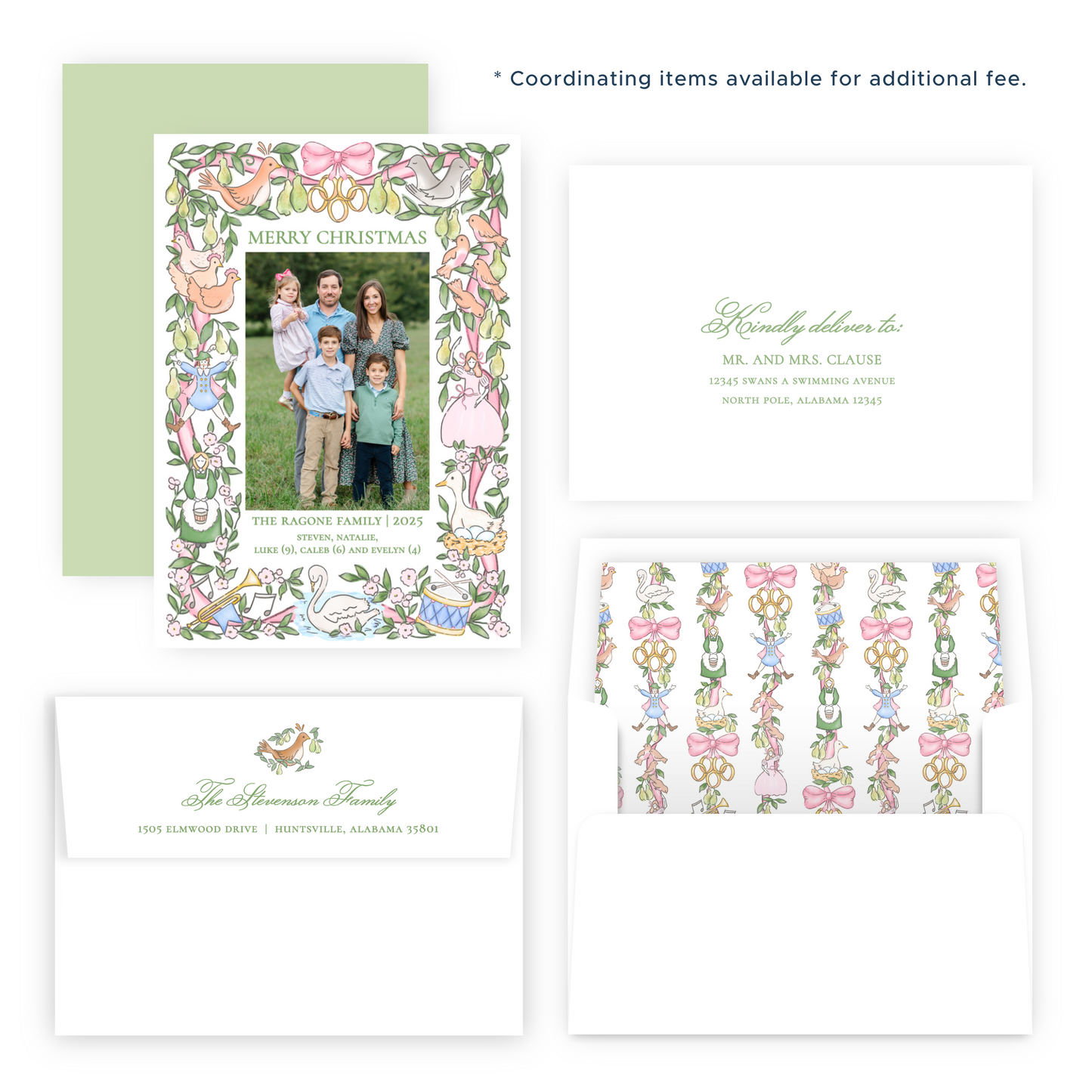 Christmas Photo Card - Twelve Days of Christmas Frame (Pastel) - Portrait