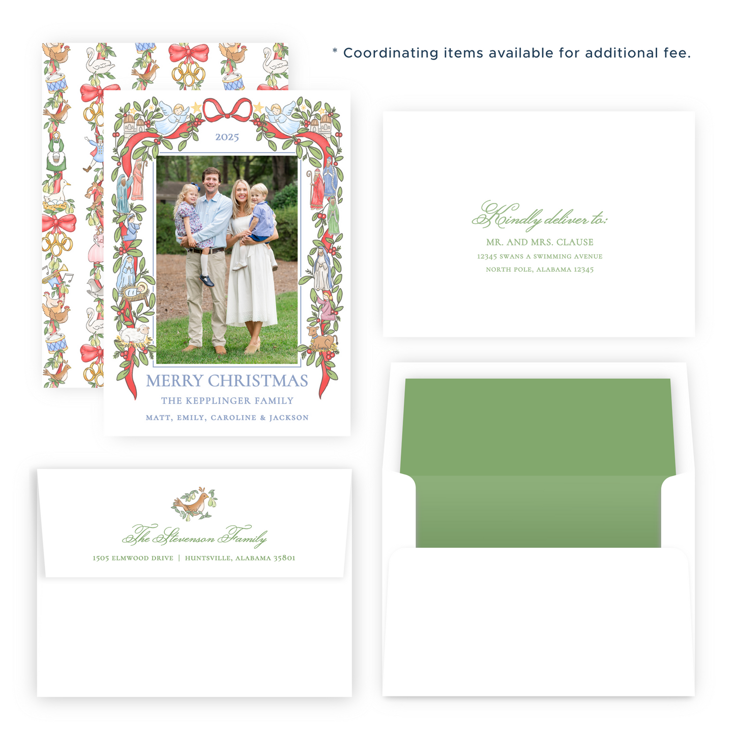 Christmas Photo Card - Twelve Days of Christmas Garland - Portrait