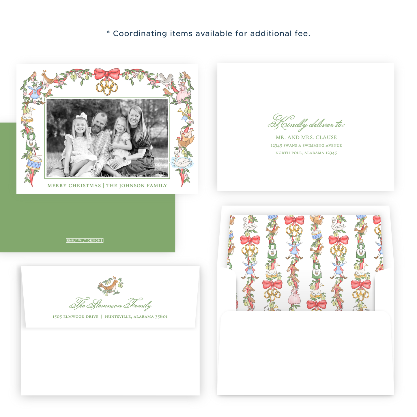 Christmas Photo Card - Twelve Days of Christmas Garland - Landscape