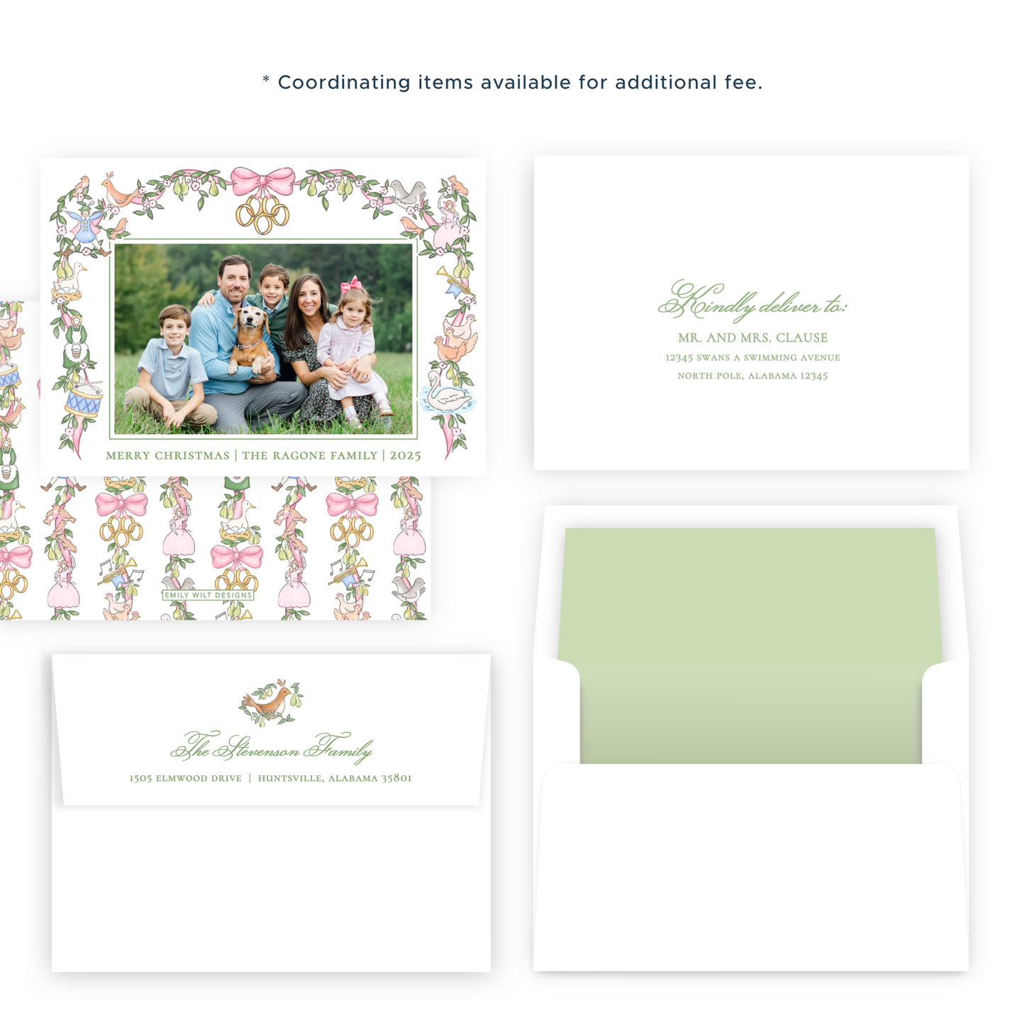 Christmas Photo Card - Twelve Days of Christmas Garland (Pastel) - Landscape