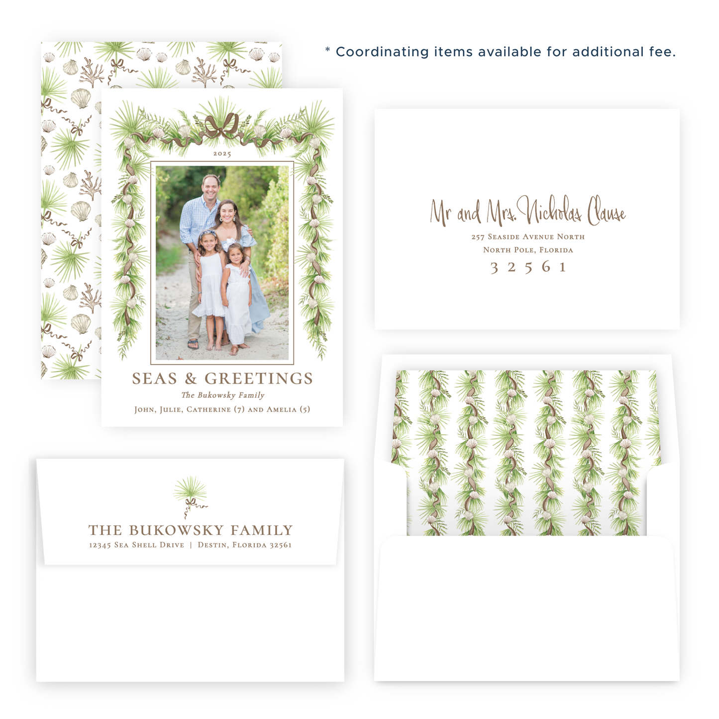 Christmas Photo Card - Holiday in the Sun, Brown - Portrait