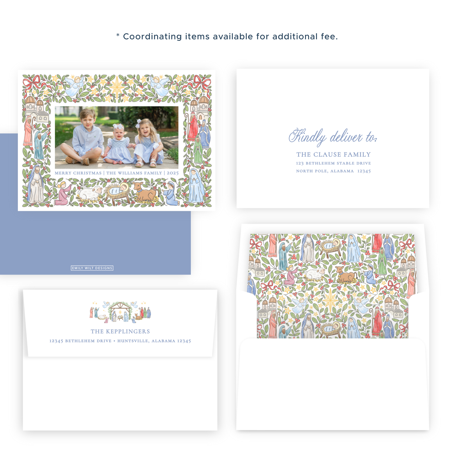 Christmas Photo Card - Festive Nativity Frame - Landscape