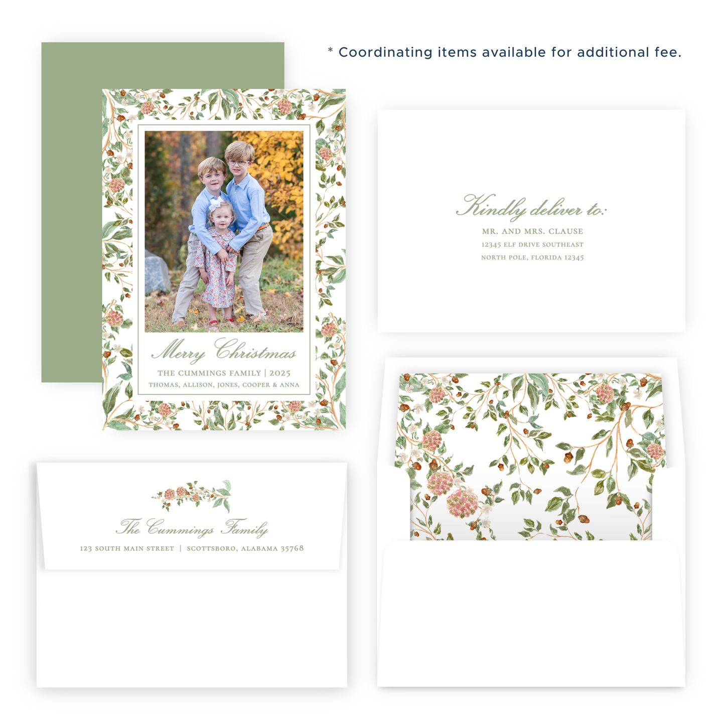 Christmas Photo Card - Winter Chinoiserie (Portrait)