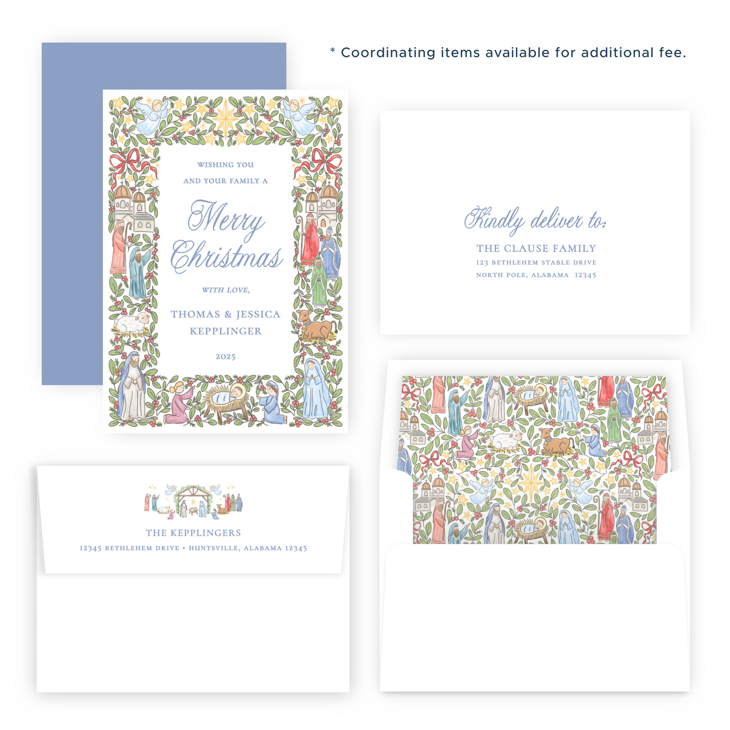 Non Photo Christmas Card - Festive Nativity Frame