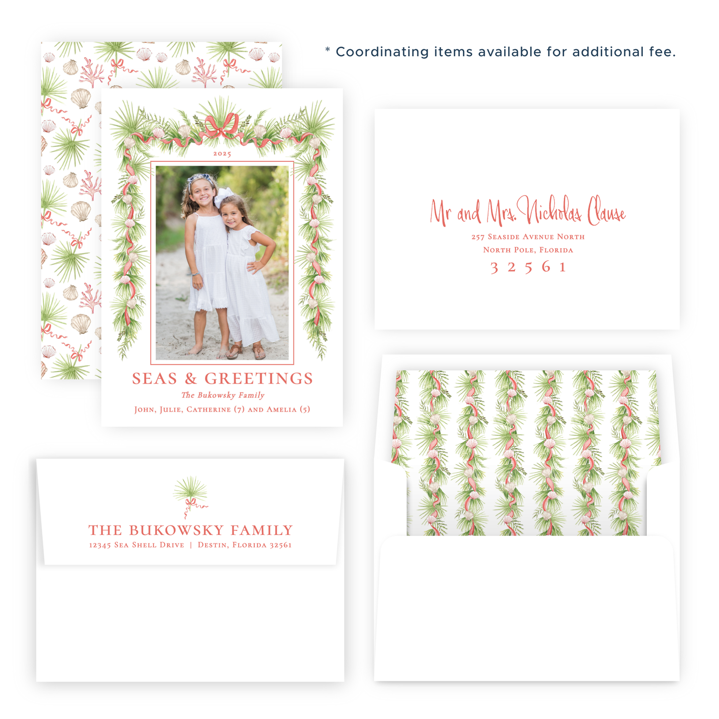 Christmas Photo Card - Holiday in the Sun, Red - Portrait