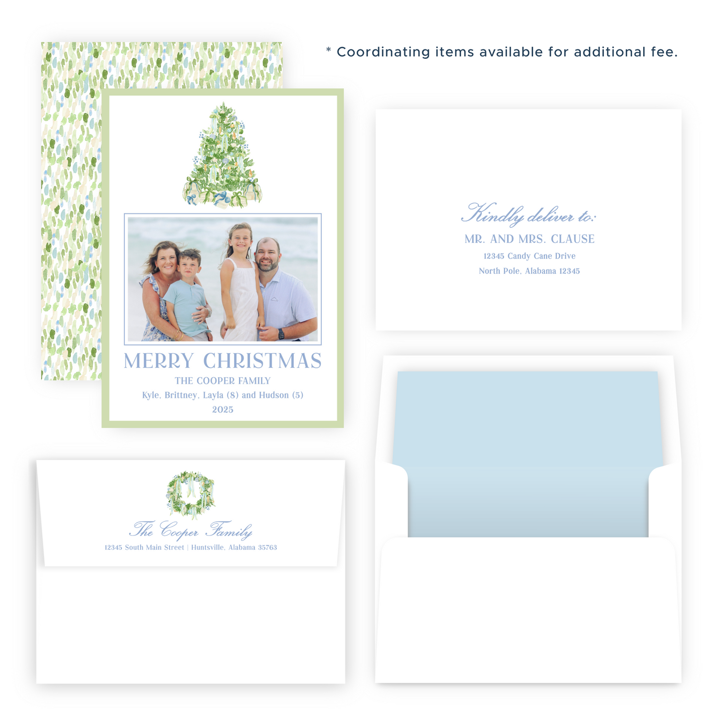 Christmas Photo Card - Luxe Noel Tree - Portrait (Landscape Photo)