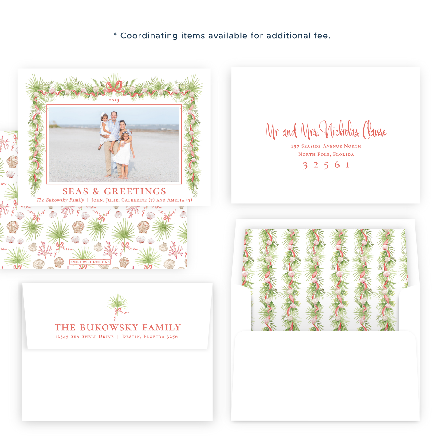 Christmas Photo Card - Holiday in the Sun, Red - Landscape