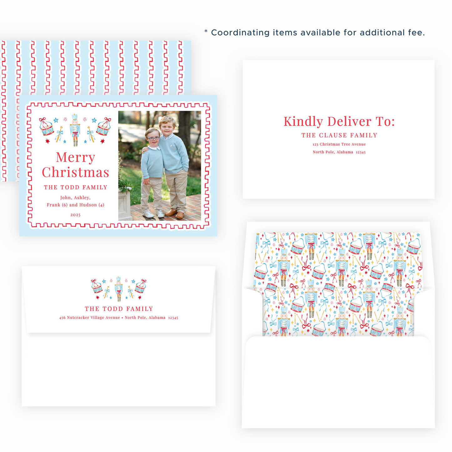 Christmas Photo Card - Santa's Soldiers, Red - Landscape