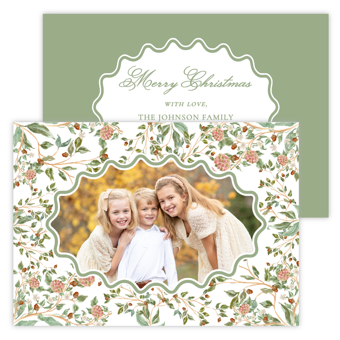 Christmas Photo Card - Winter Chinoiserie (Landscape)