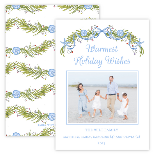Christmas Photo Card - Sea Sun Greetings (Landscape Photo)