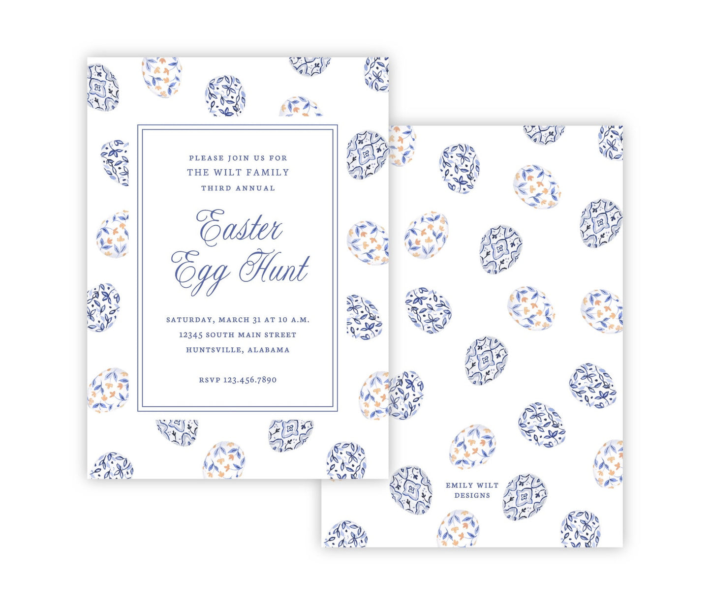 Porcelain Egg Easter Invitations