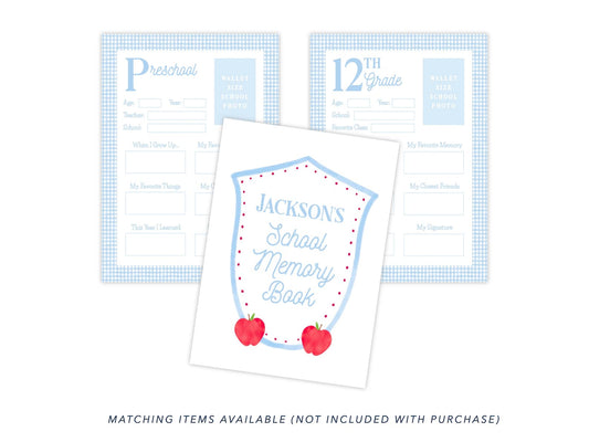 PRINTABLE School Memory Book Cover Page Template (Blue)