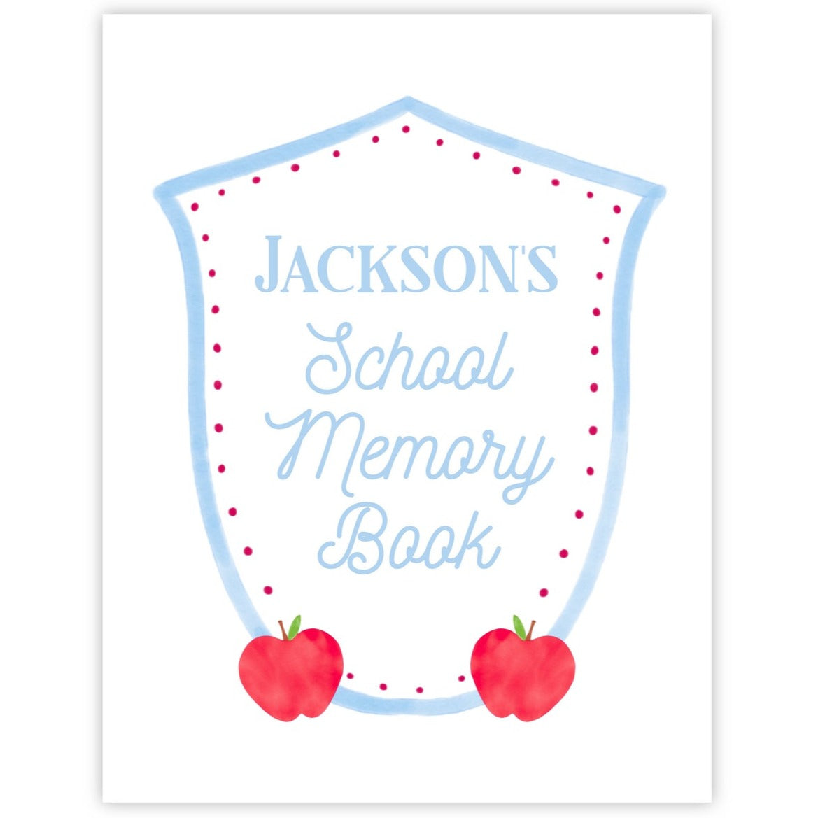 PRINTABLE School Memory Book Cover Page Template (Blue)