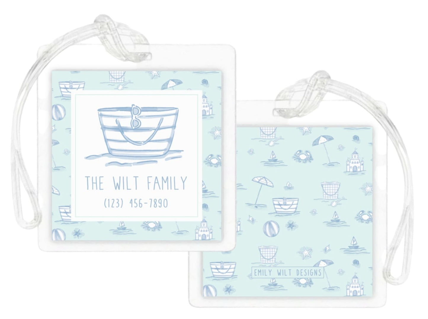 Laminated Bag Tag - Beach Bag