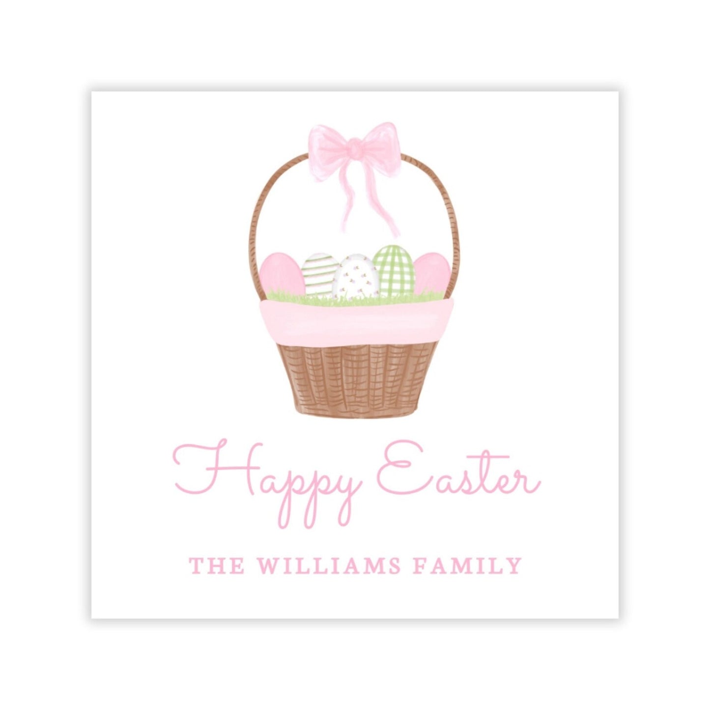 Easter Basket Gift Tags for Kids (Pink)