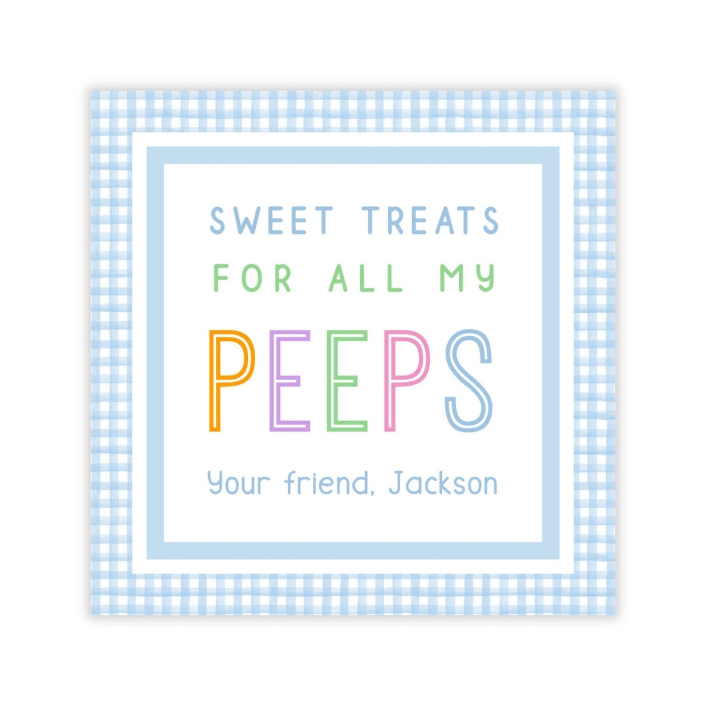 Peeps Easter Gift Tags for Kids (Blue)