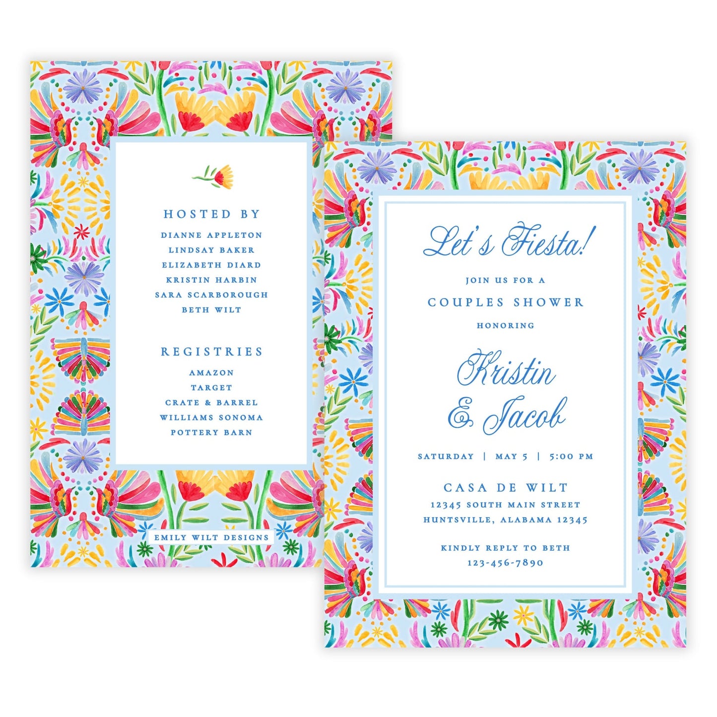 Otomi Fiesta Couples Shower Invitations