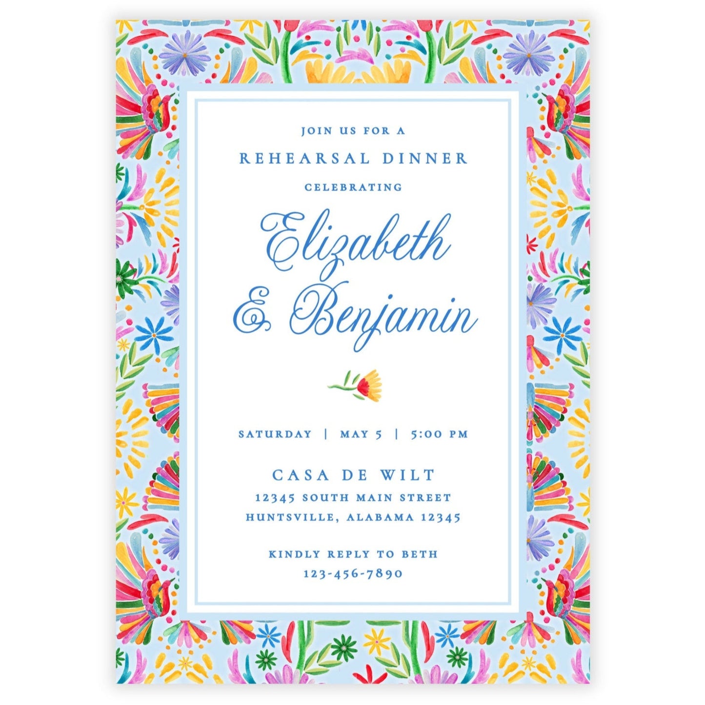 Otomi Fiesta Rehearsal Dinner Invitations