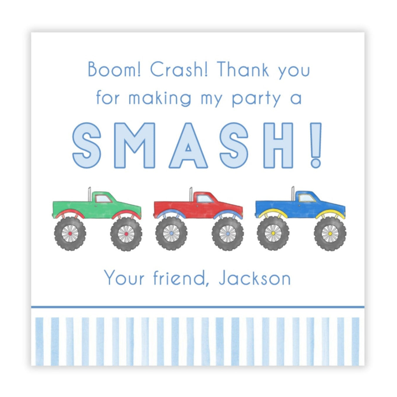 Monster Truck Birthday Party Favor Tags