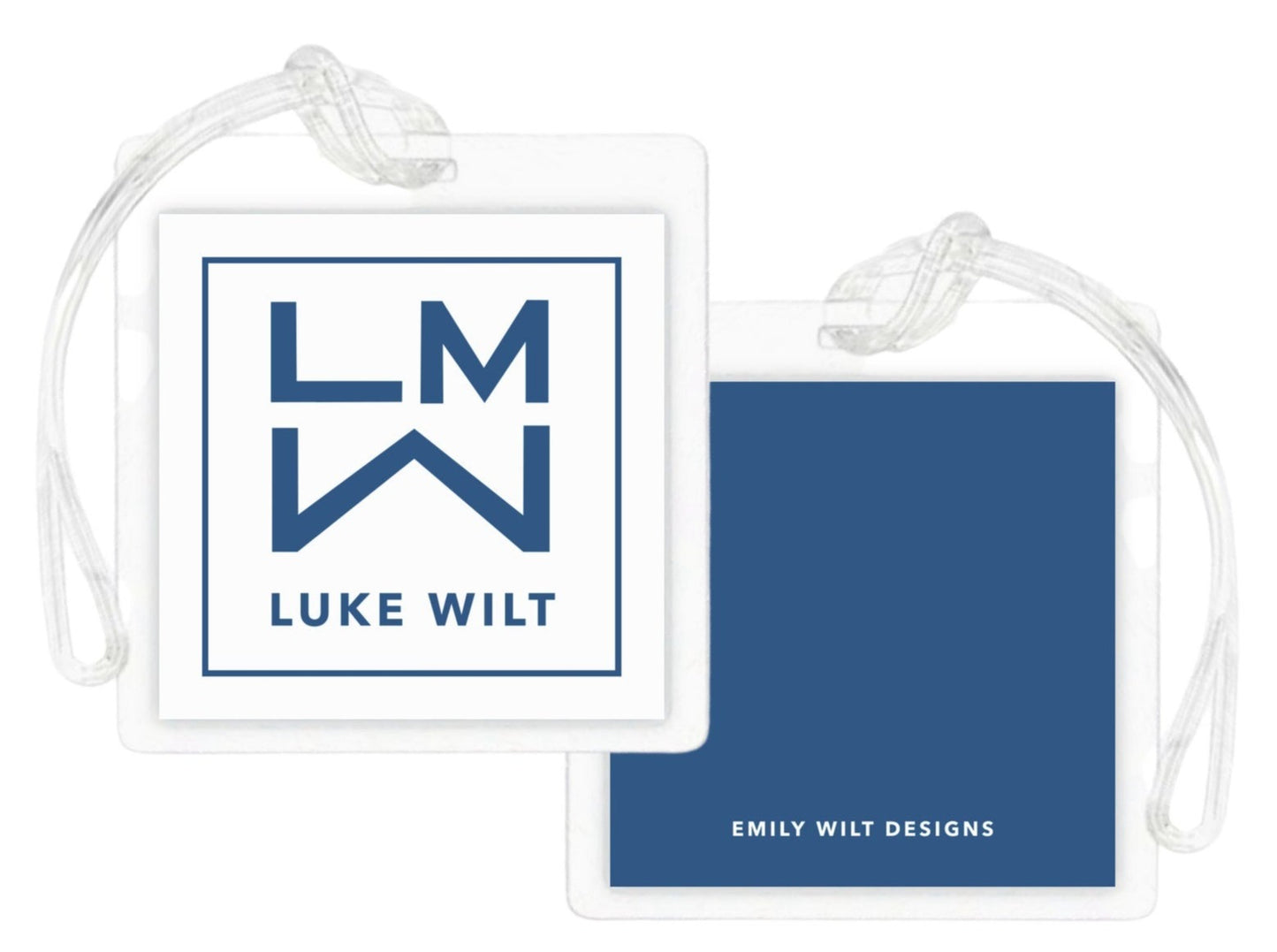 Laminated Bag Tag - Masculine Monogram