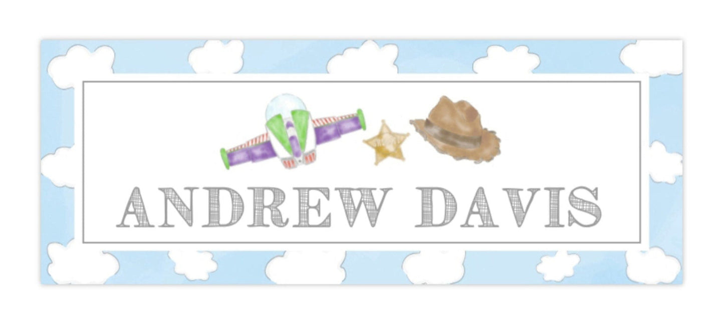 Personalized Water-Resistant Name Labels for School Supplies | 60 Pack (1x2.625") | Toy Friends