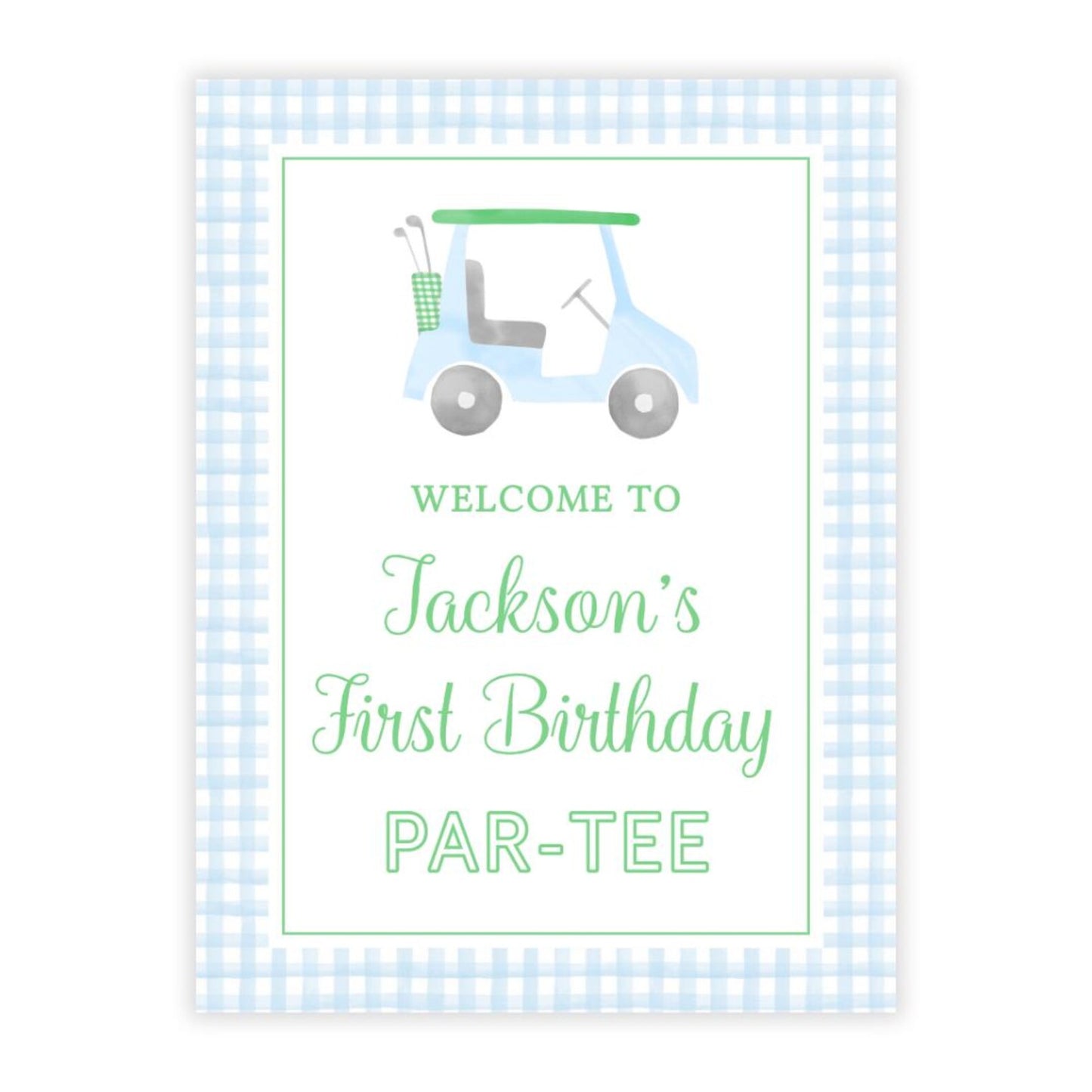 Golf Birthday Welcome Sign PDF File (Blue)