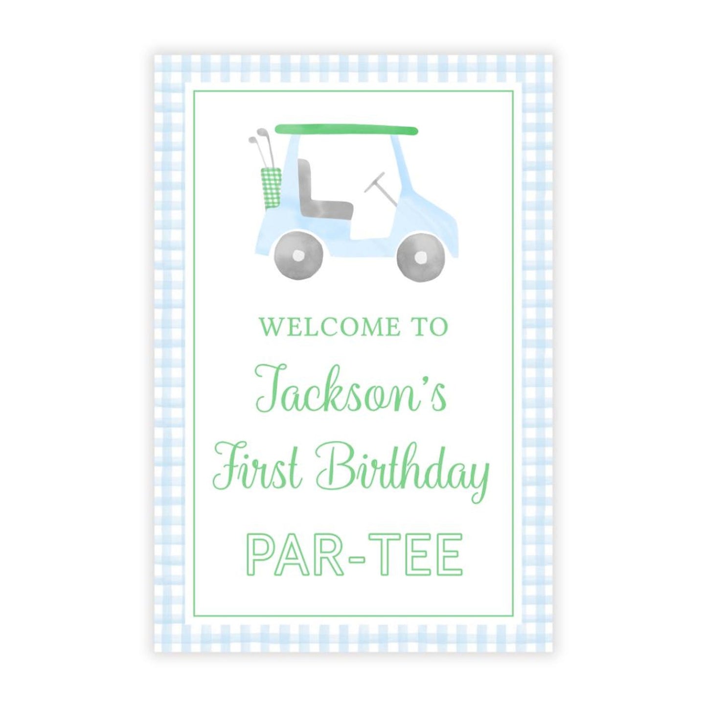Golf Birthday Welcome Sign PDF File (Blue)