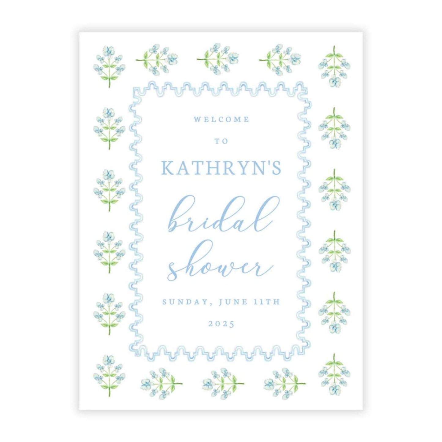 Coastal Elegance Bridal Shower Welcome Sign PDF File
