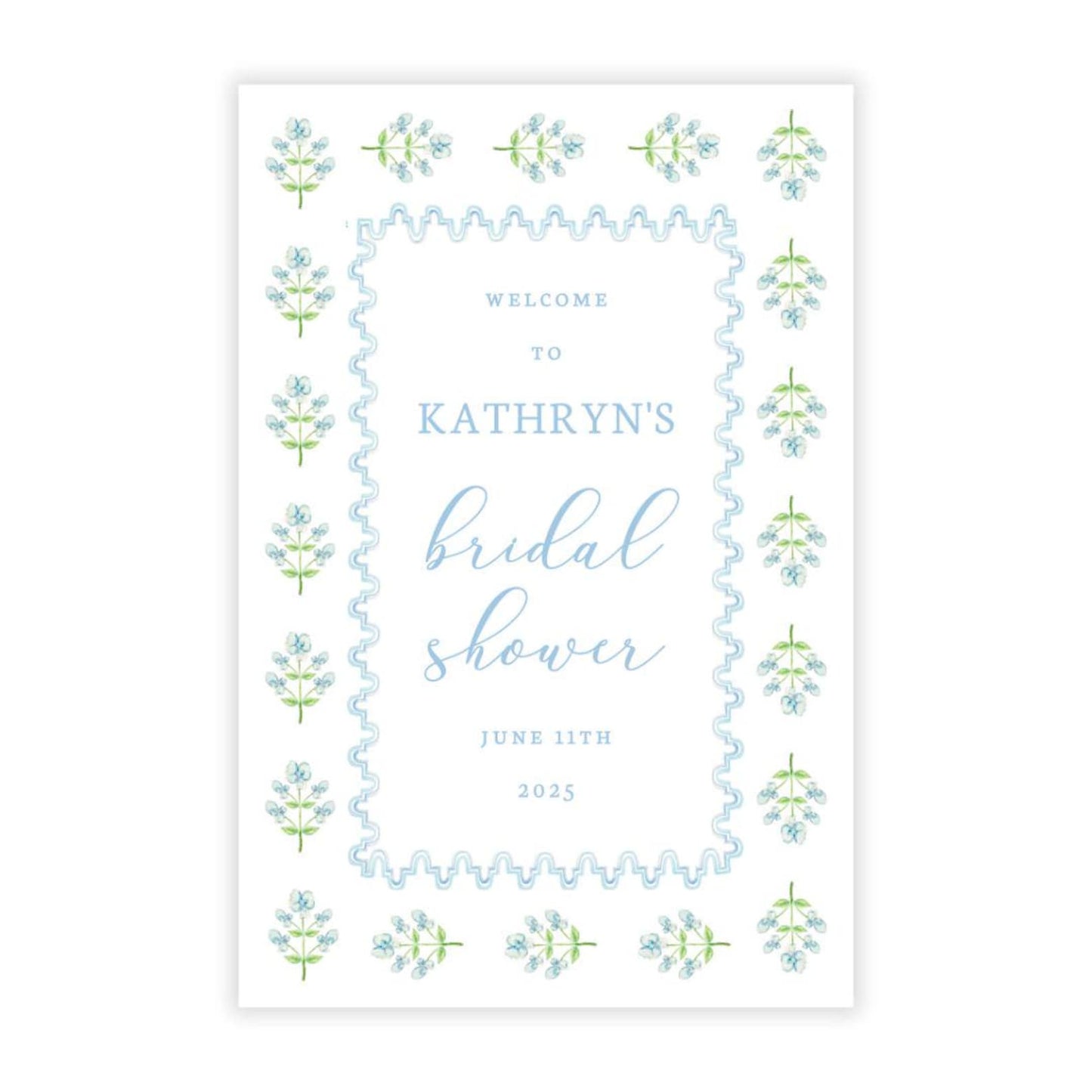 Coastal Elegance Bridal Shower Welcome Sign PDF File