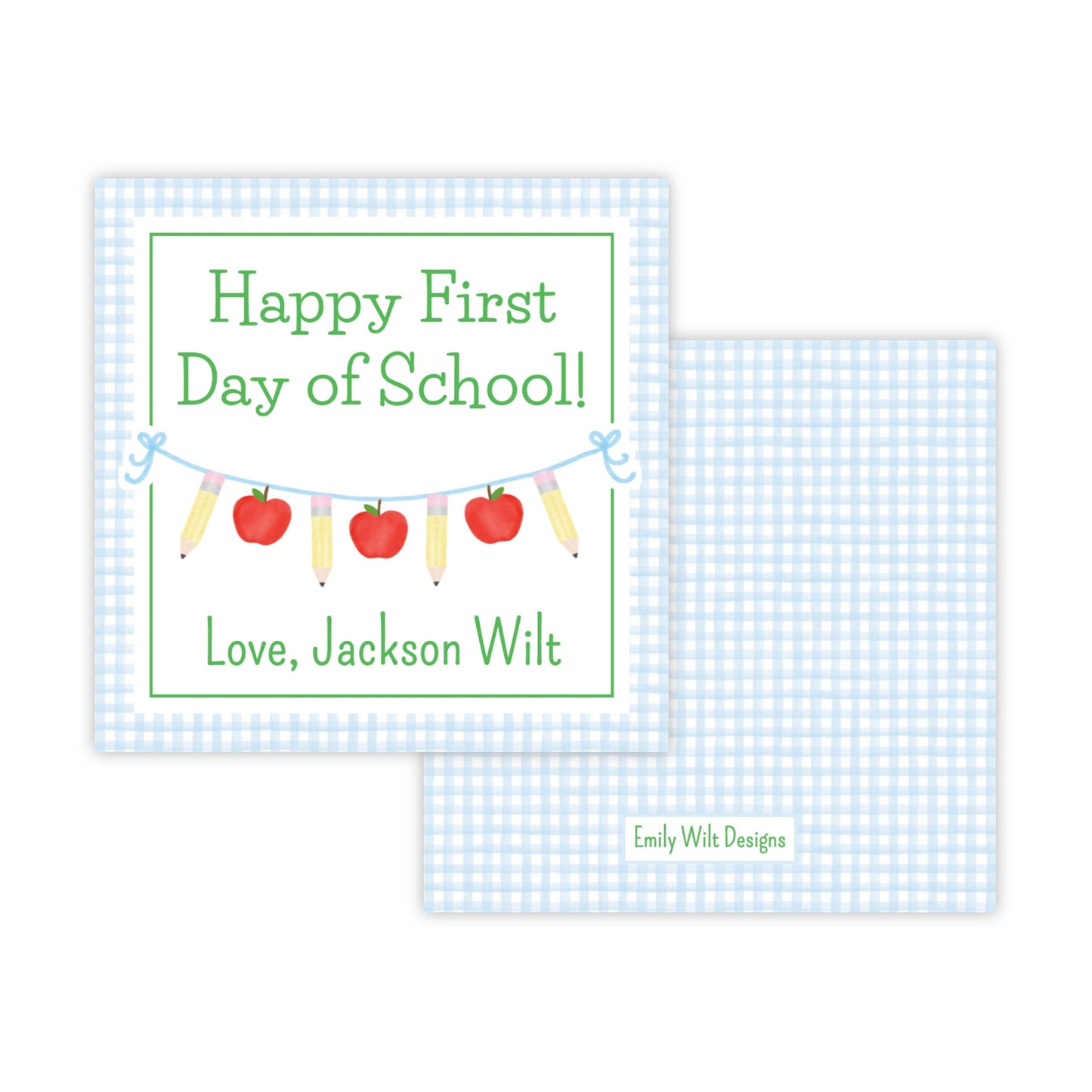 Back to School Gift Tag - Apple Banner, Blue