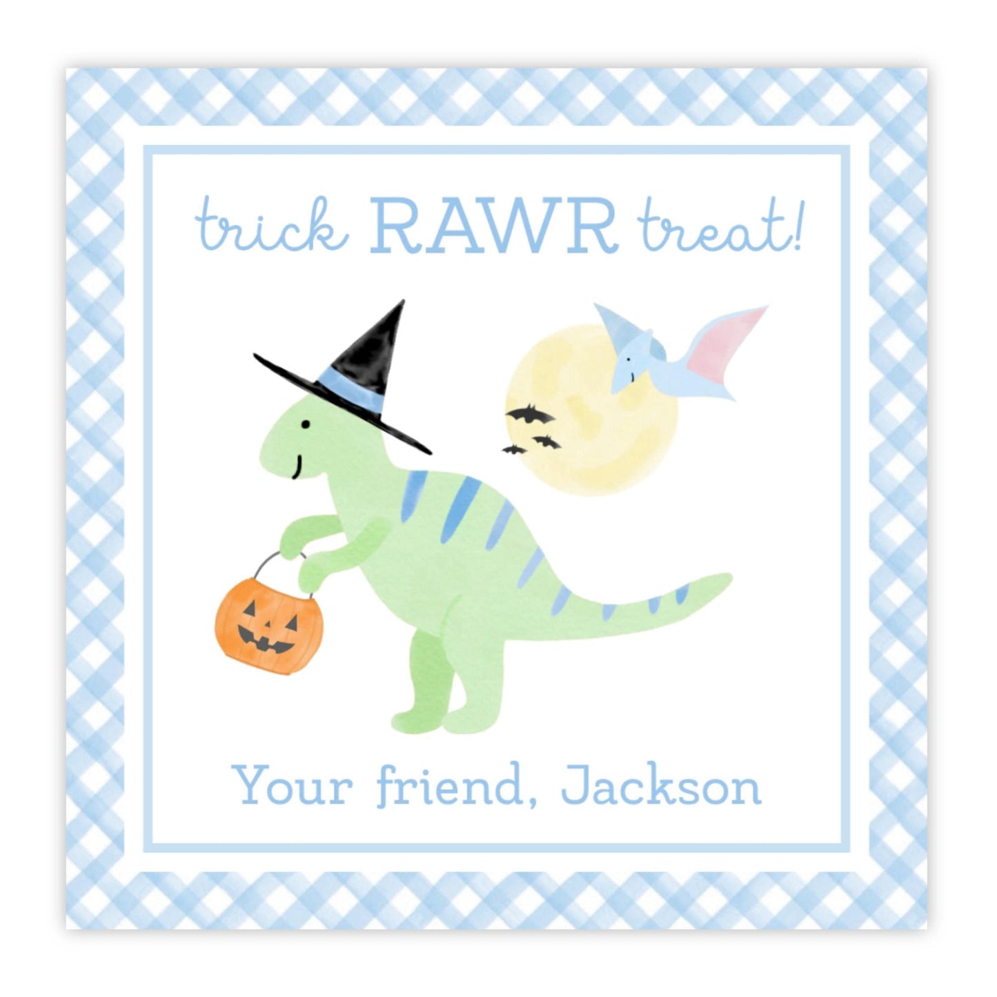kids halloween tag dinosaur