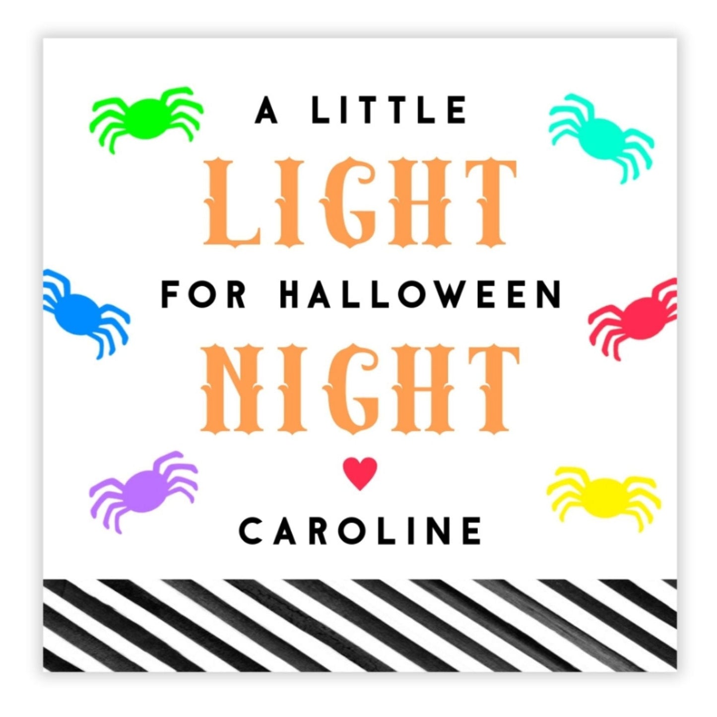Kids Halloween Tags or Stickers - Glow Sticks