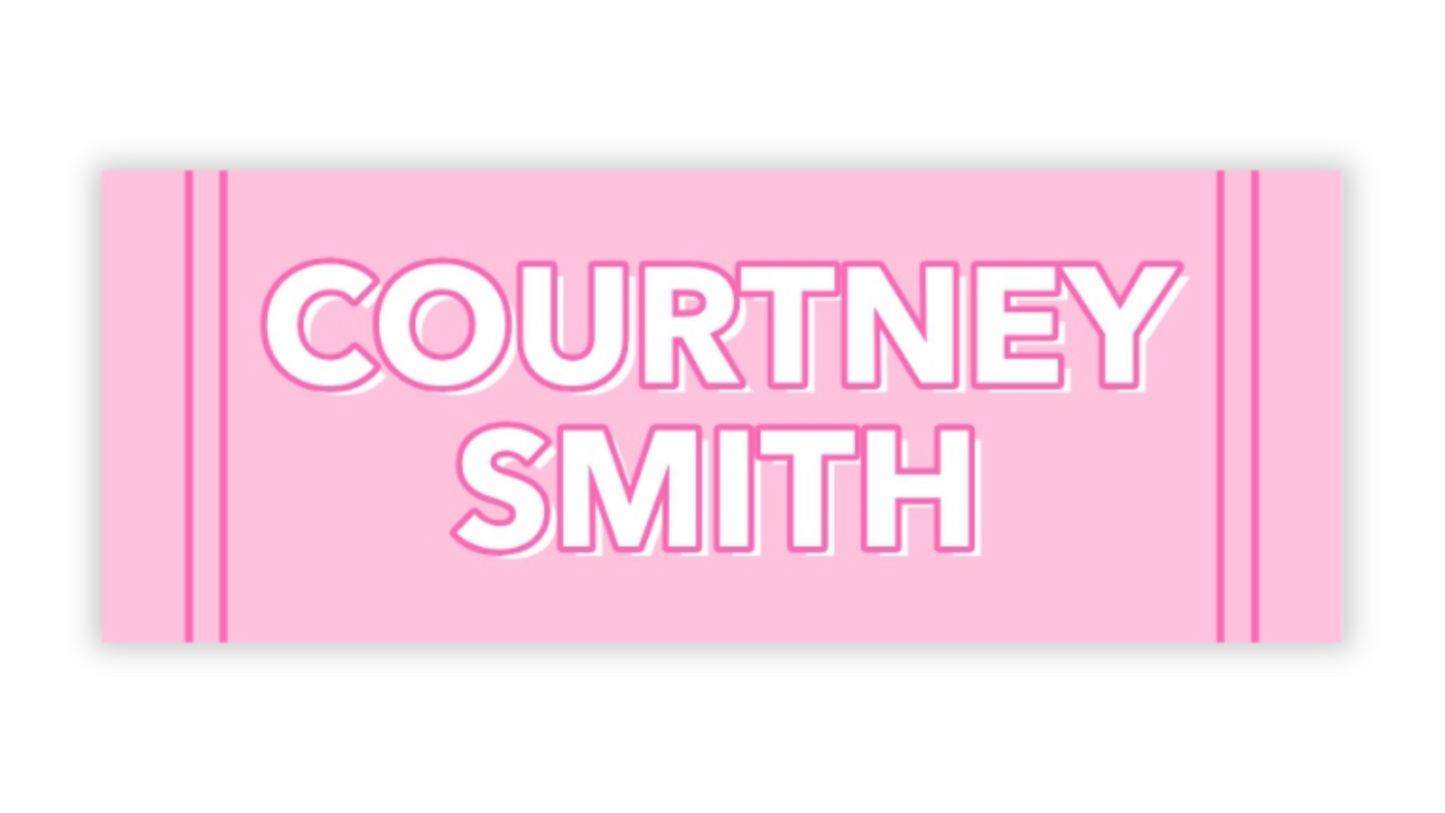 Personalized Water-Resistant Name Labels for School Supplies | 60 Pack (1x2.625") | Block Name, Pink