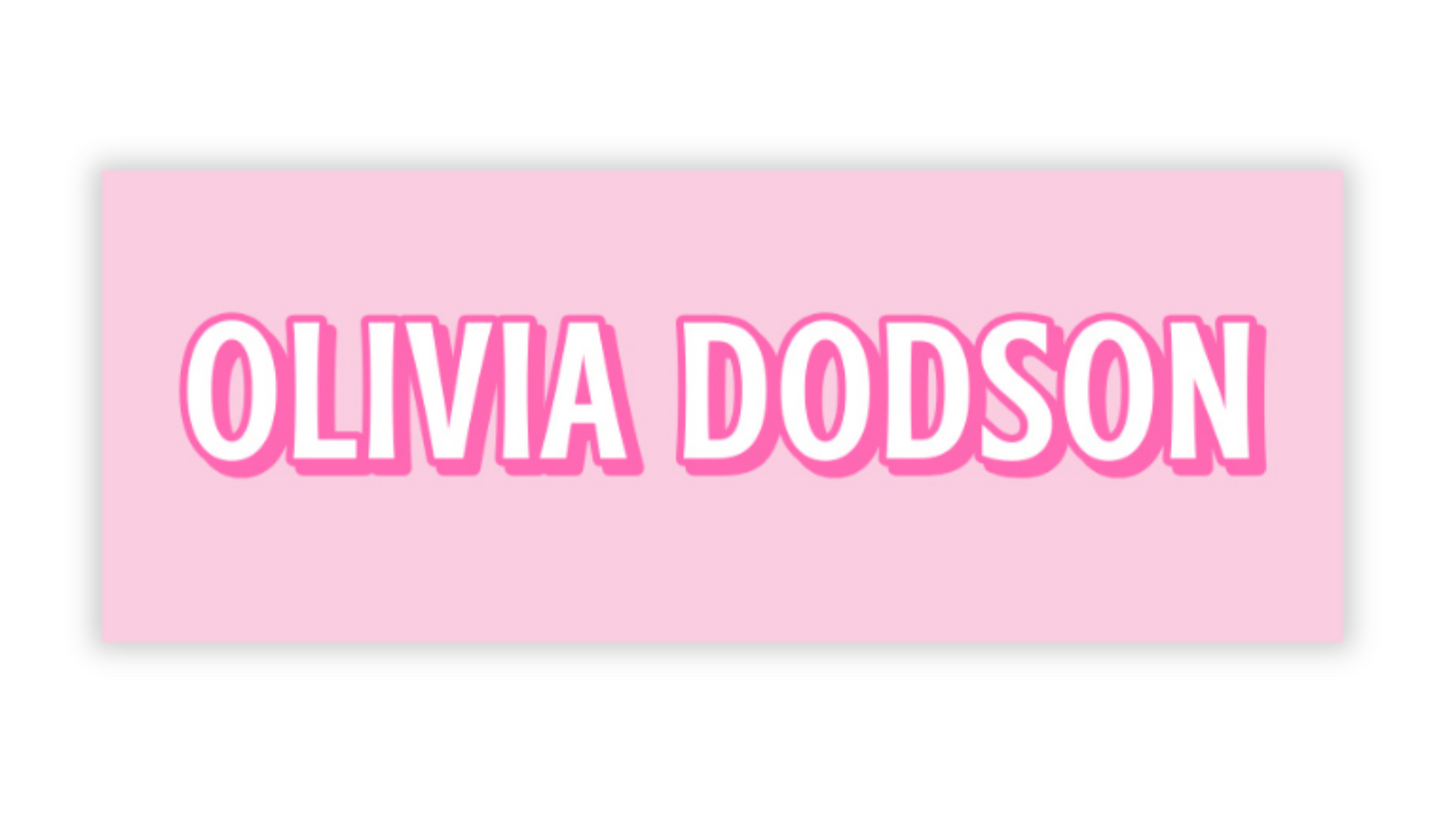 Personalized Water-Resistant Name Labels for School Supplies | 60 Pack (1x2.625") | Bubble Text - Pink
