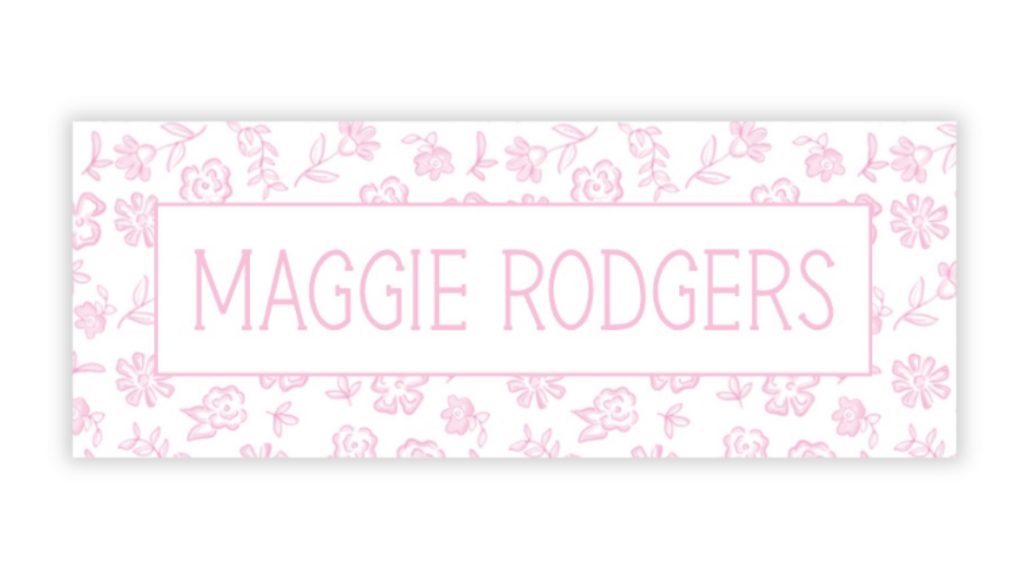 Personalized Water-Resistant Name Labels for School Supplies | 60 Pack (1x2.625") | Ditsy Floral - Pink