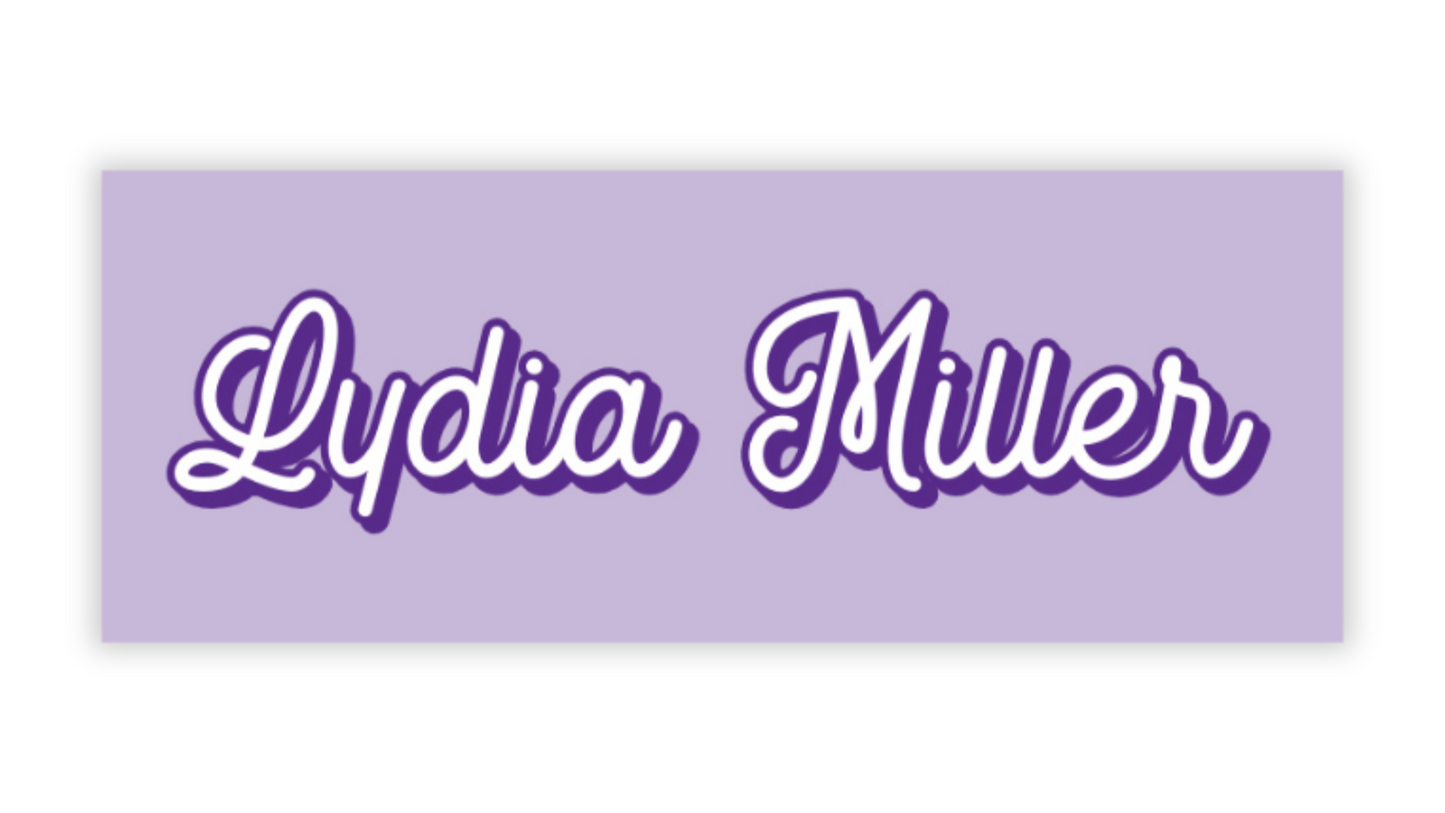 Personalized Water-Resistant Name Labels for School Supplies | 60 Pack (1x2.625") | Script - Purple
