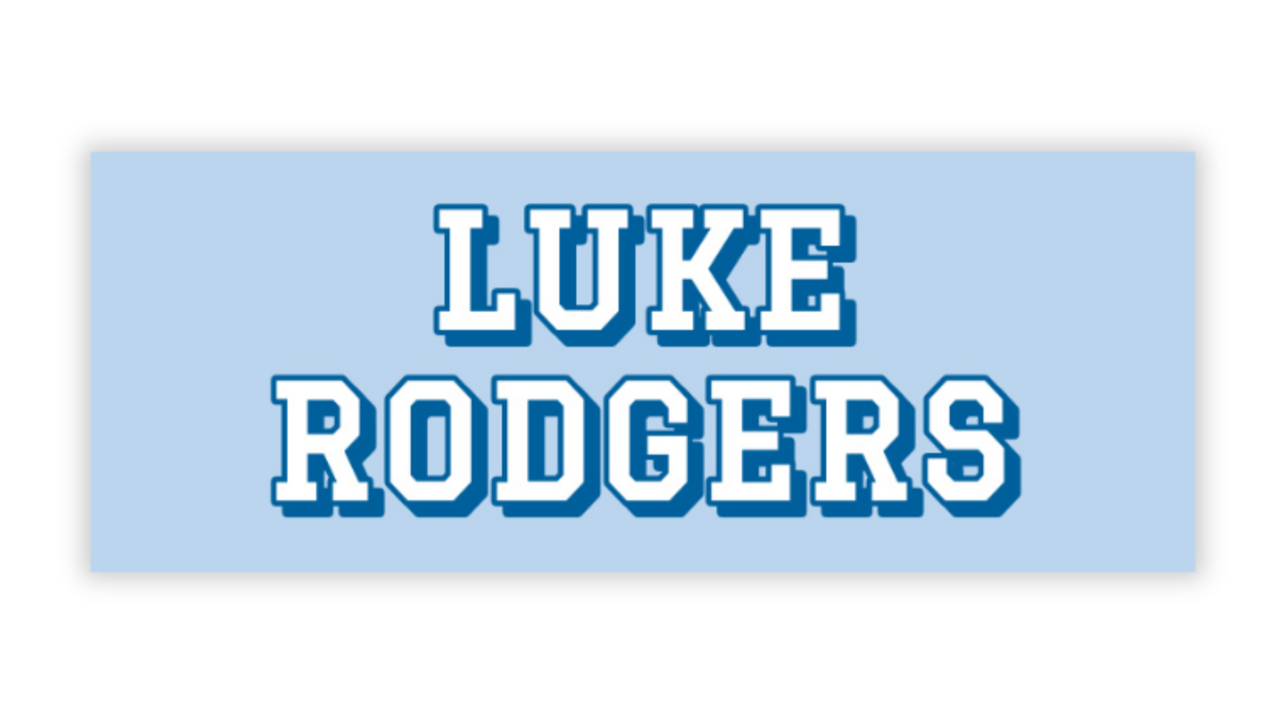 Personalized Water-Resistant Name Labels for School Supplies | 60 Pack (1x2.625") | Varsity - Blue