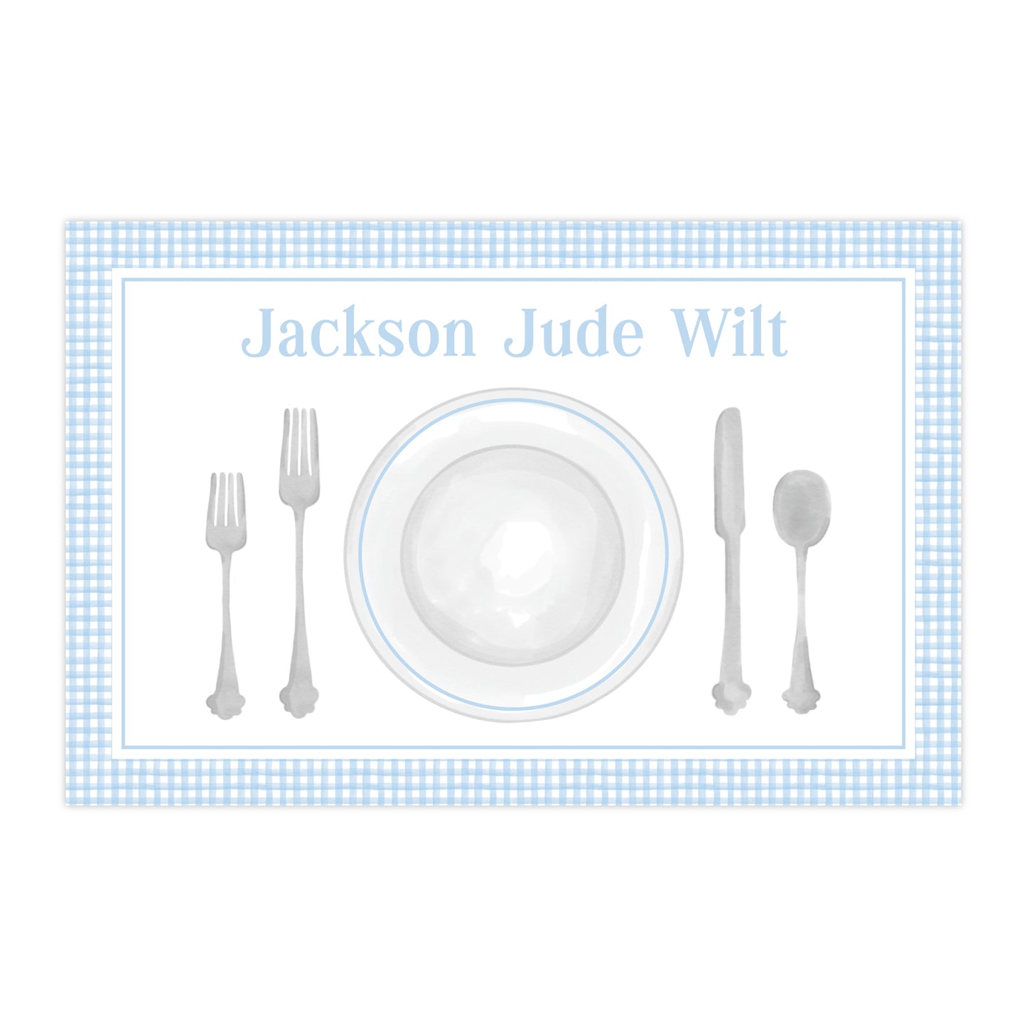 Laminated Table Setting Placemat (Blue)