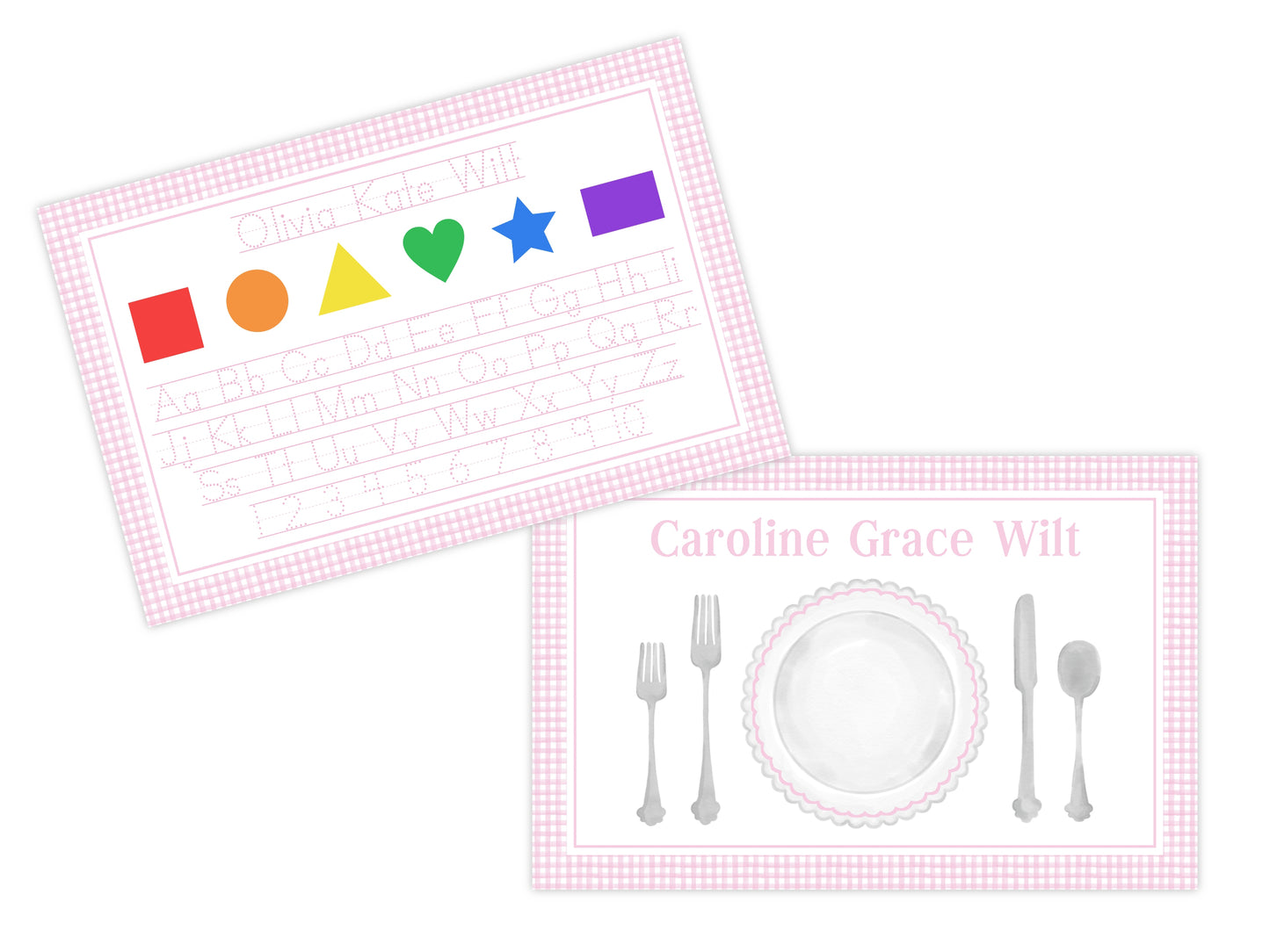 Laminated Shapes and Tracing Placemat (Pink)
