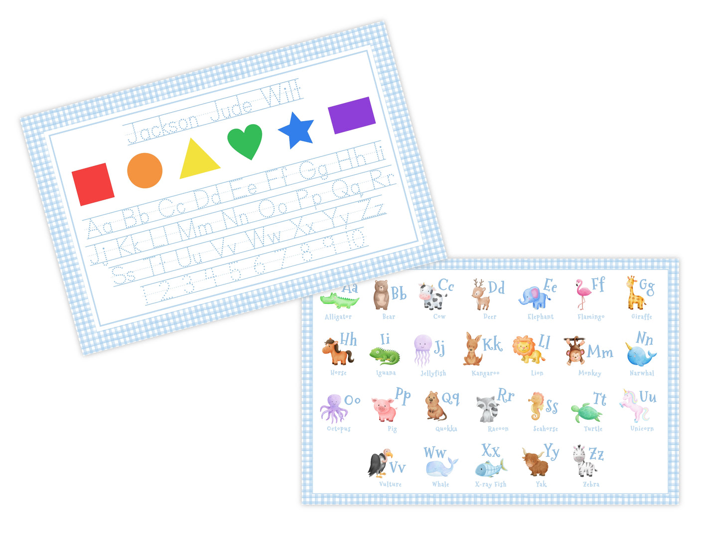 Laminated Shapes and Tracing Placemat (Blue)