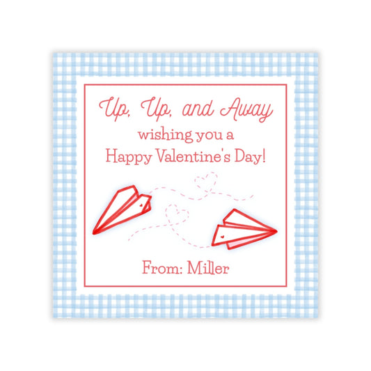 Paper Airplane Valentine (Blue)
