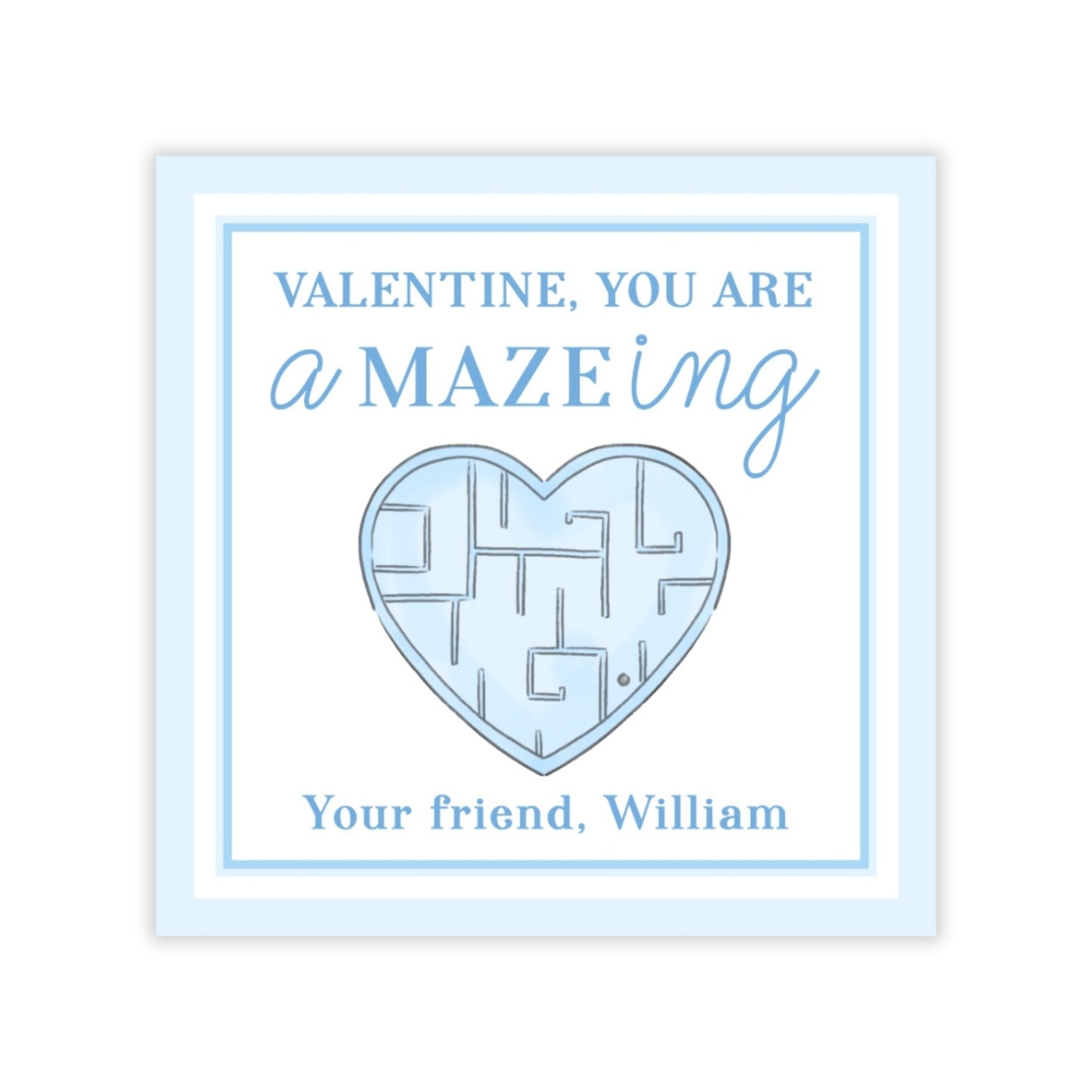 Heart Maze Valentine (Blue)