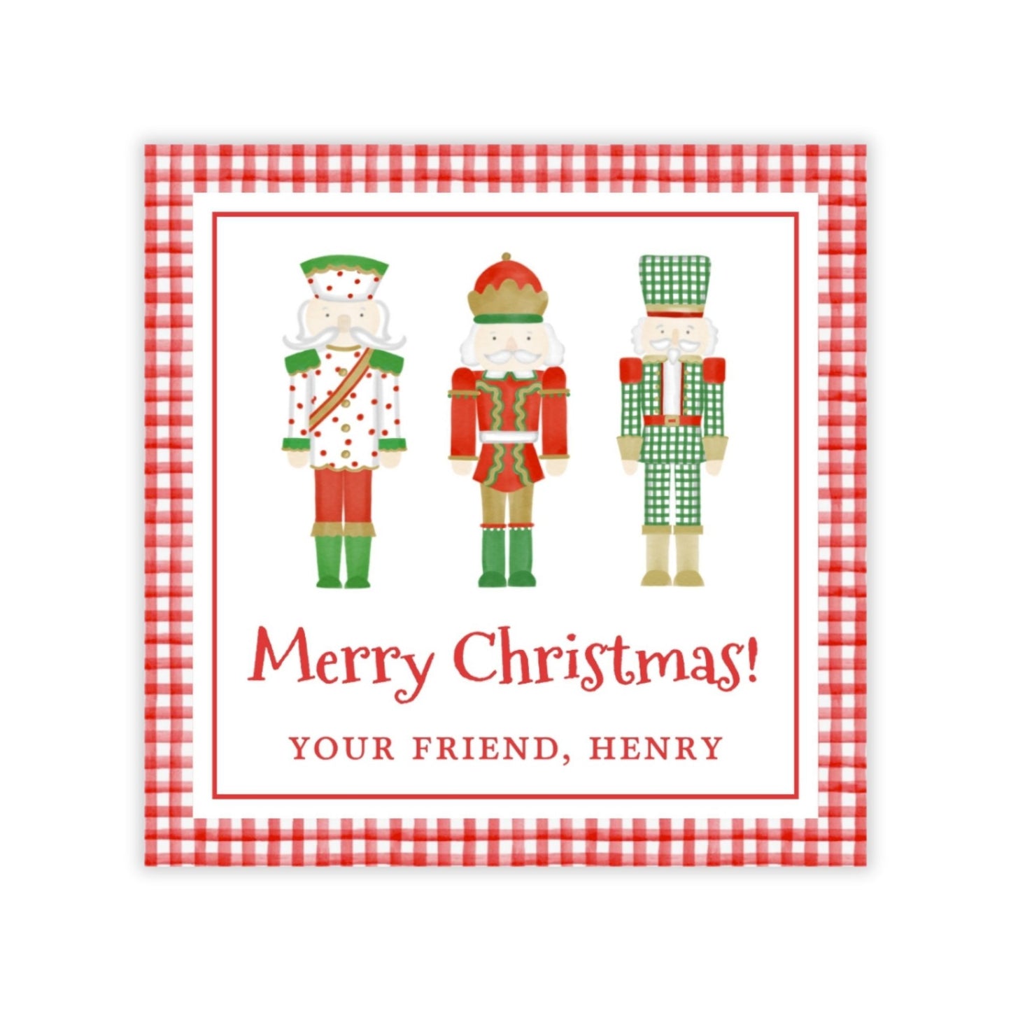 Holiday Gift Tags or Stickers for Kids - Nutcrackers (Red)