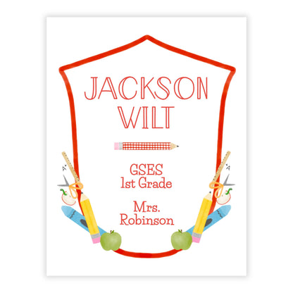 PRINTABLE Binder Cover - School Crest (Red)
