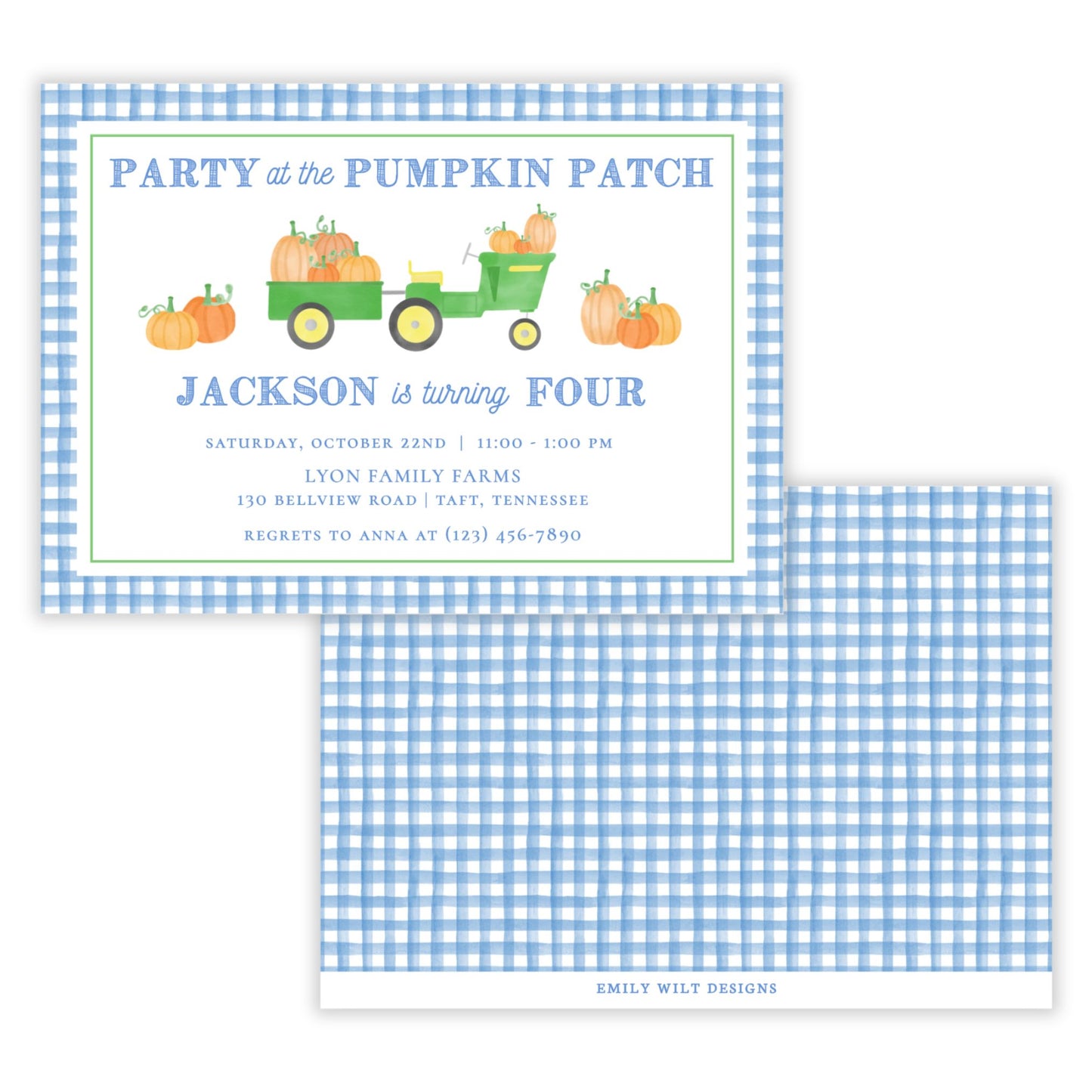 Pumpkin Patch Birthday Invitations