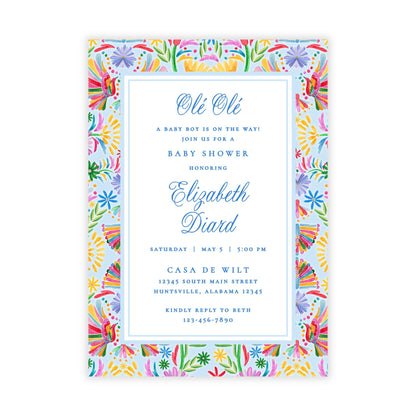 Fiesta Baby Shower Invitations - Blue