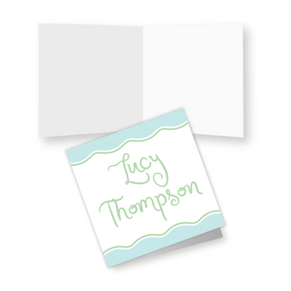 Wavy Personalized Folded Gift Tags with Envelopes